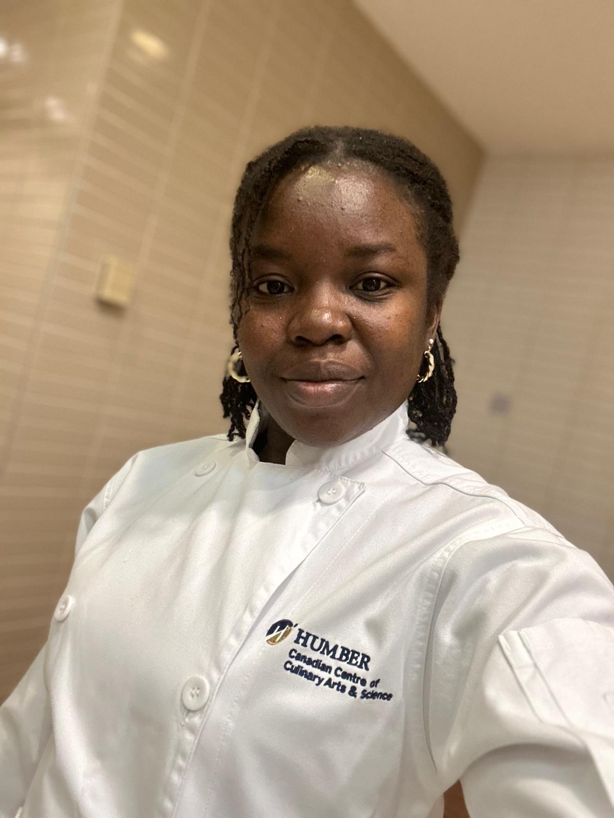 Temi in Humber Canadian Centre of Culinary Arts & Science chef whites